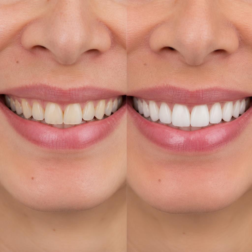 Natural veneers before and after example